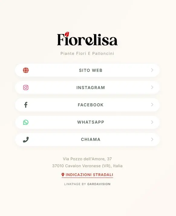 Social Media Strategy LinkPage Instagram Fiorelisa - Marketing Lago di Garda